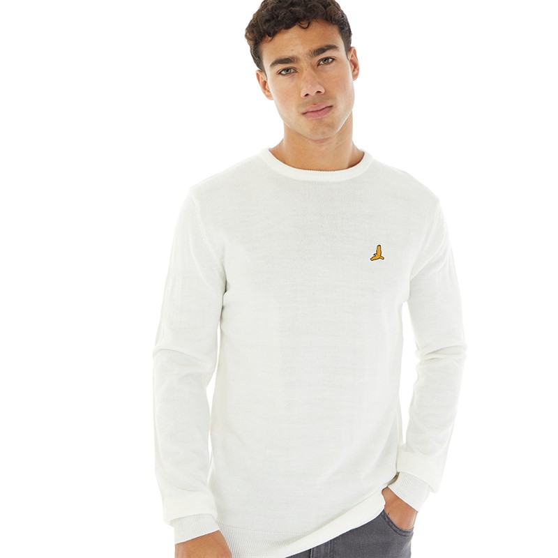 Mens white crew neck jumper hotsell