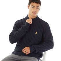 Brave Soul Mens Plato Jumper Vintage Navy