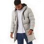 Brave Soul Mens Helmshore Puffer Jacket Ice Grey