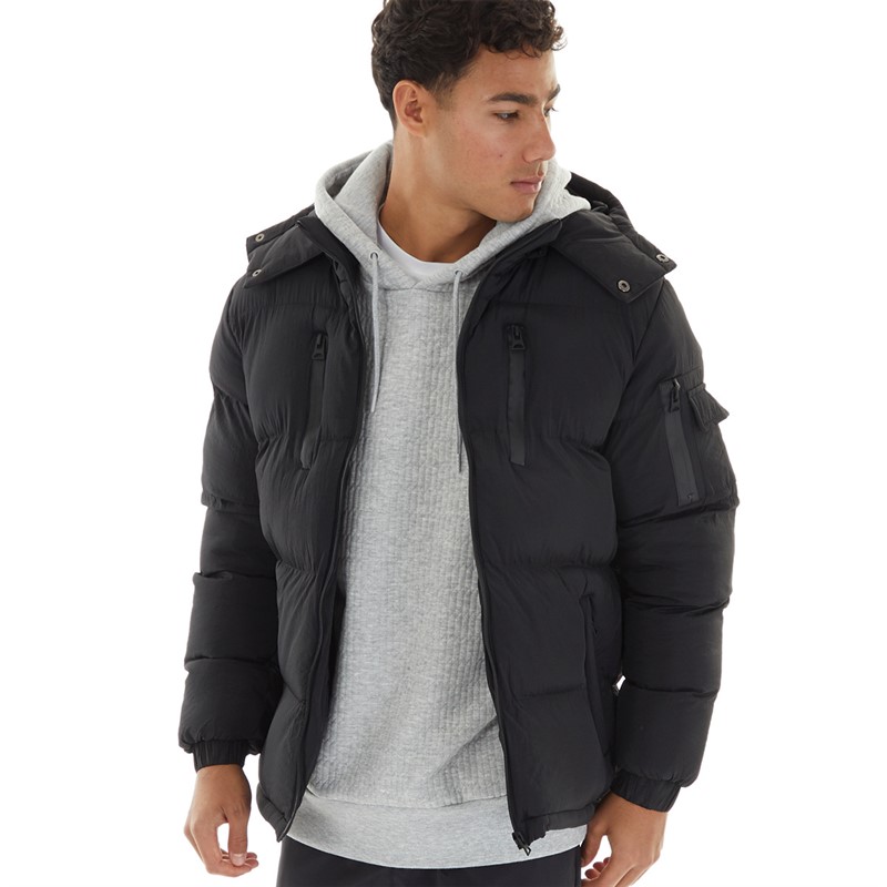 Brave Soul Mens Brockhall Puffer Jacket Black