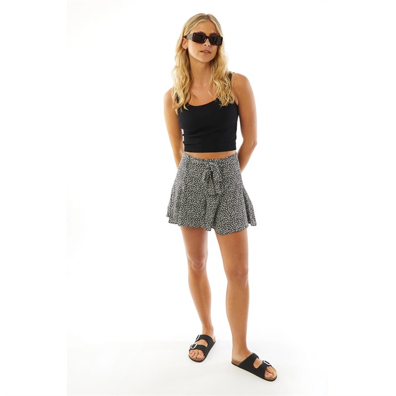 Brave Soul Womens Cora Shorts Black Floral