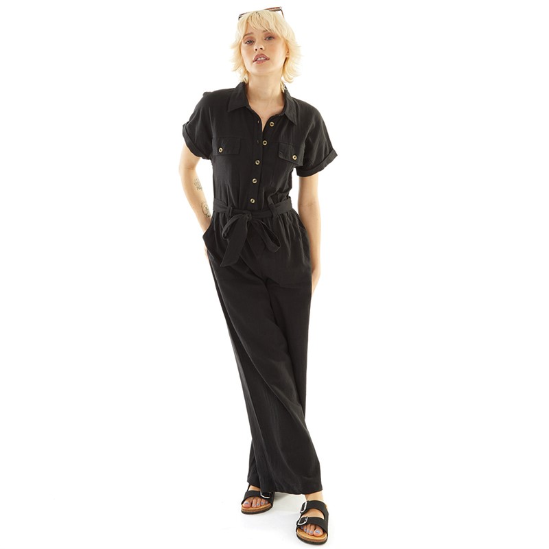 Brave Soul Womens Arlo Jumpsuit Black