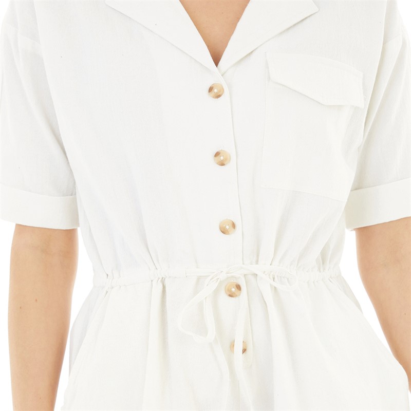 Brave Soul Womens Lennon Playsuit Cream