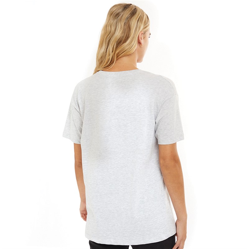 Brave Soul Womens Adeline T-Shirt Silver Grey Marl