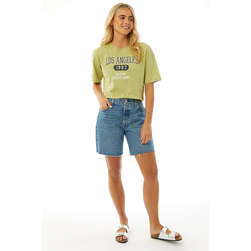 Brave Soul Womens Frank T-Shirt Moss/Grey