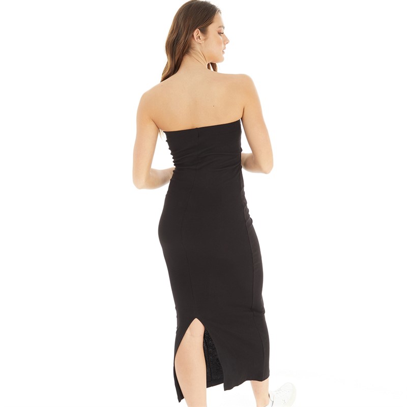 Brave Soul Womens Paige Strapless Maxi Dress Black