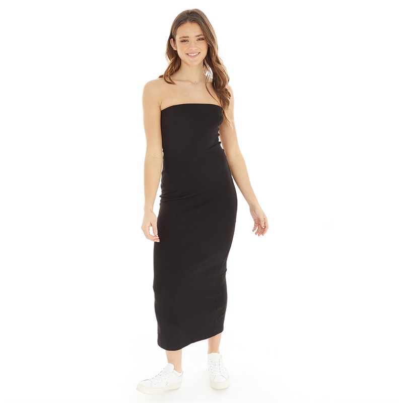 Brave Soul Womens Paige Strapless Maxi Dress Black