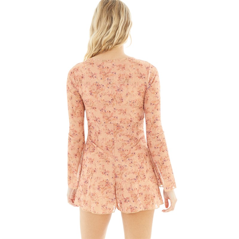 Brave Soul Womens Mimi Playsuit Pink Floral