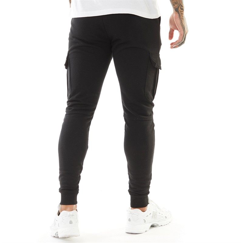 Brave Soul Mens Gauze Joggers Jet Black