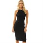 Brave Soul Womens Dolce Ribbed Midi Dress Black
