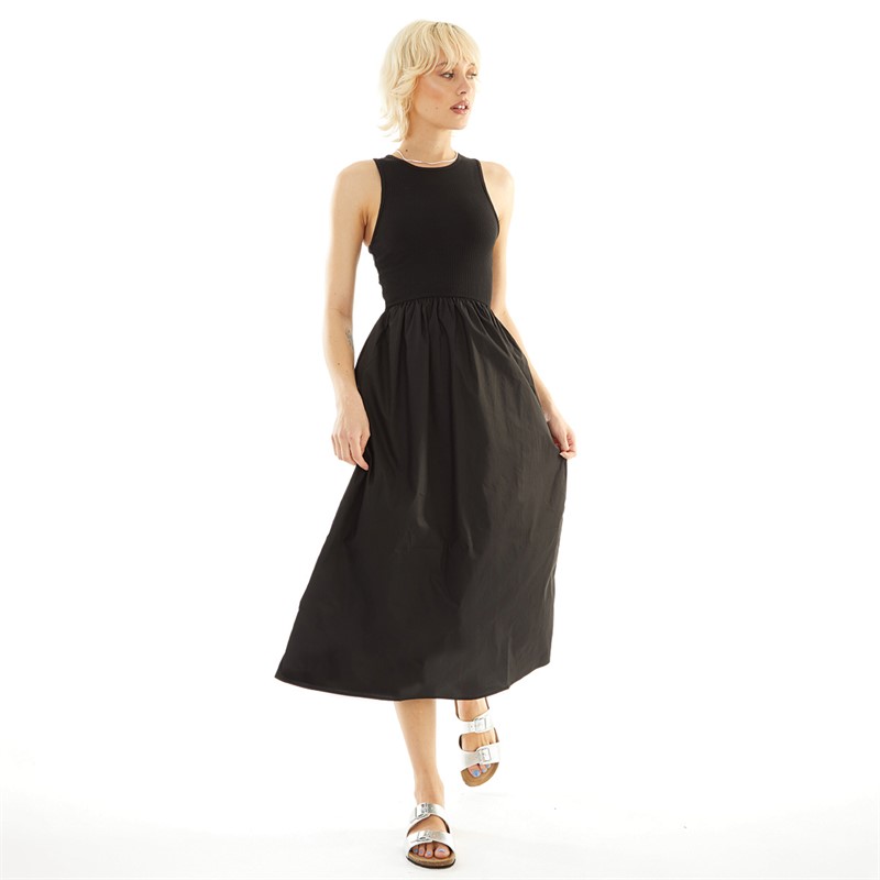 Brave Soul Womens Lyla Midi Dress Black