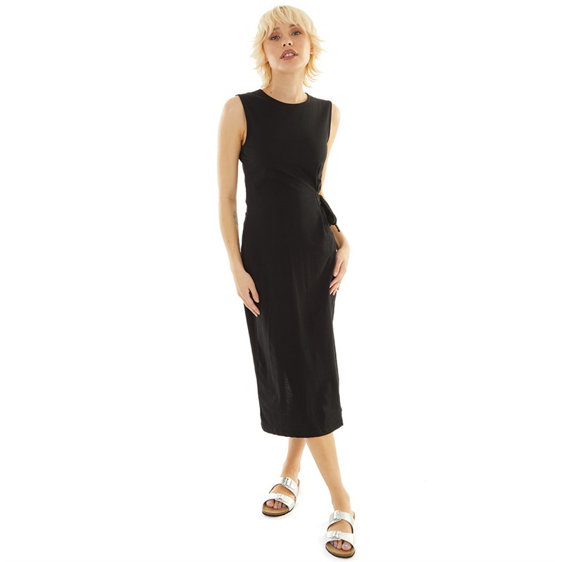 Brave Soul Womens Elissa Midi Dress Black