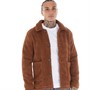 Brave Soul Mens Moston Borg Jacket Dark Tan