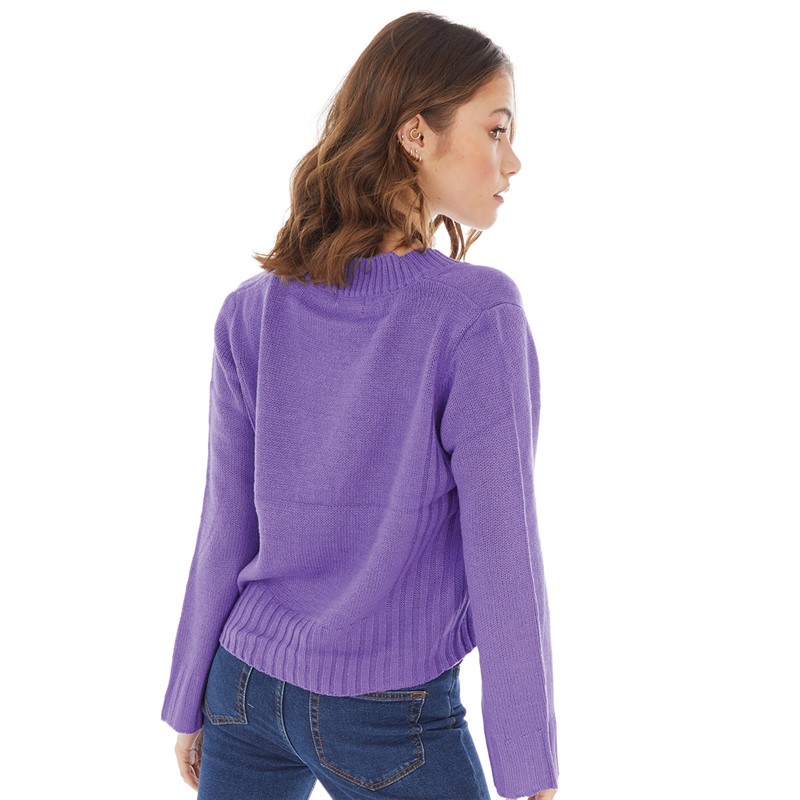 Brave Soul Womens Daffodil Cardigan Purple