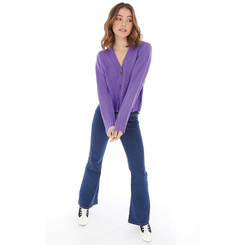 Brave Soul Womens Daffodil Cardigan Purple