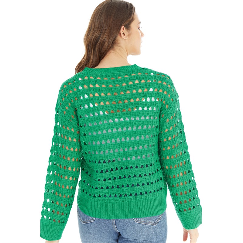 Brave Soul Womens Jute Jumper Green