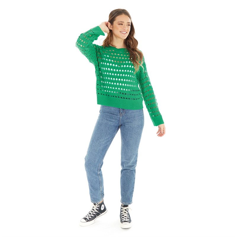 Brave Soul Womens Jute Jumper Green