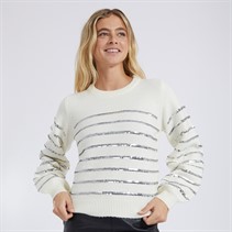 Brave Soul Womens Spezia Jumper Ivory/Silver