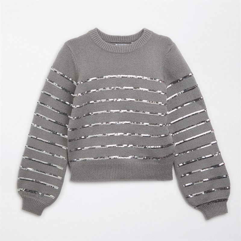 Brave Soul Womens Spezia Jumper Crystal Grey/Silver