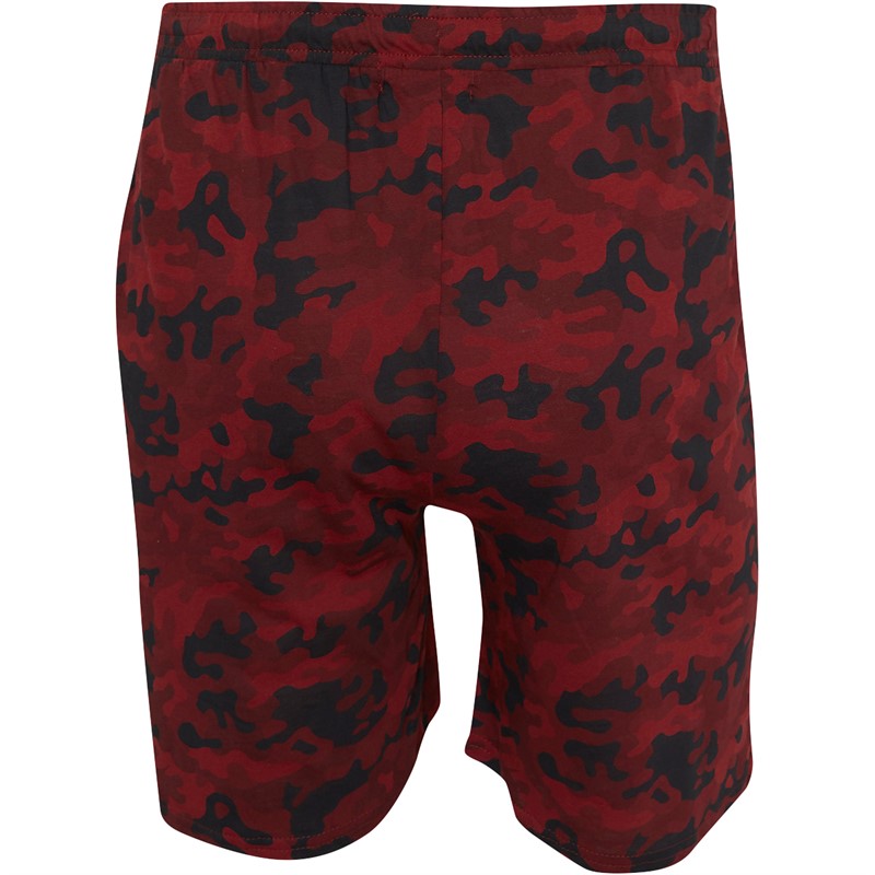 Brave Soul Mens Disguise Loungewear Set Burgundy Camo