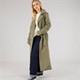 Brave Soul Womens Ayer Long Trench Coat Khaki