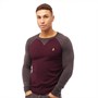 Brave Soul Pull à Col Ras-du-Cou Higgs Raglan Homme Bordeaux