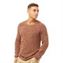 Brave Soul Mens Winthorp Crew Neck Jumper Burnt Orange/Oatmeal/Jet