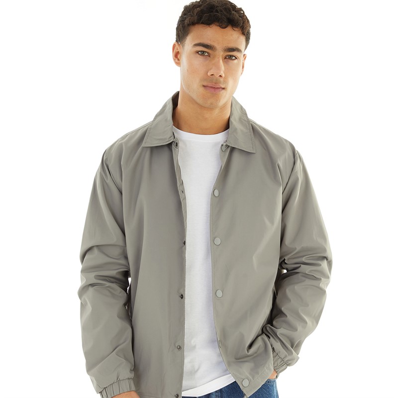 Brave Soul Mens Bond Coach Jacket Grey