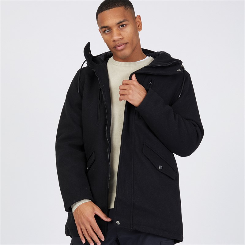 Brave Soul Mens Deans Gate Parka Black