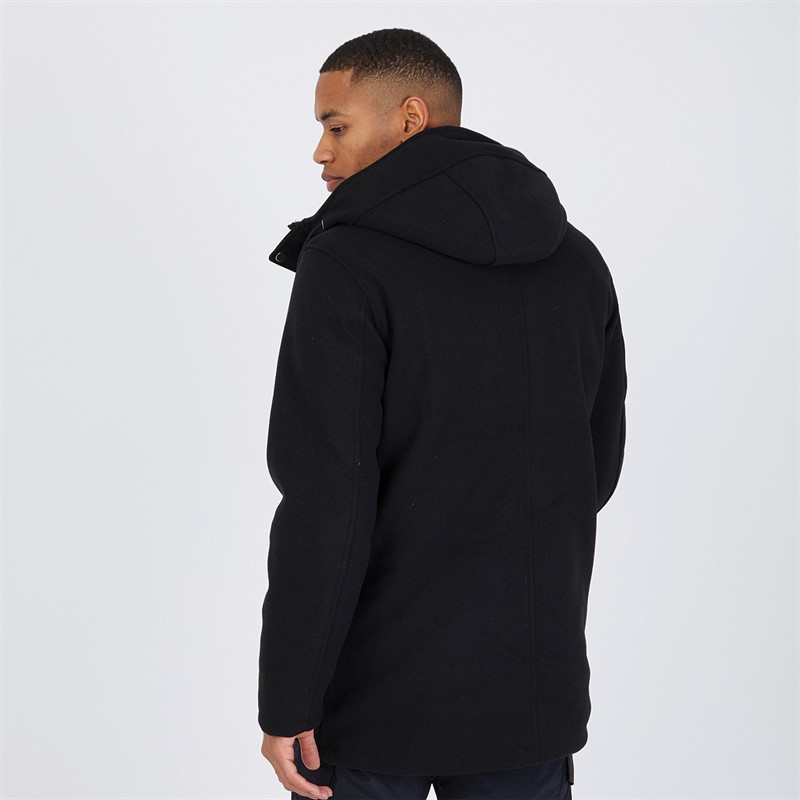 Brave Soul Mens Deans Gate Parka Black