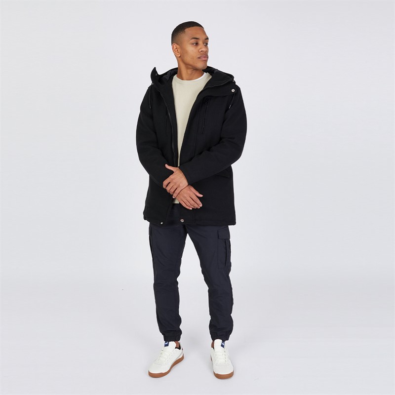 Brave Soul Mens Deans Gate Parka Black