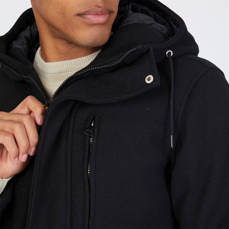 Brave Soul Mens Deans Gate Parka Black