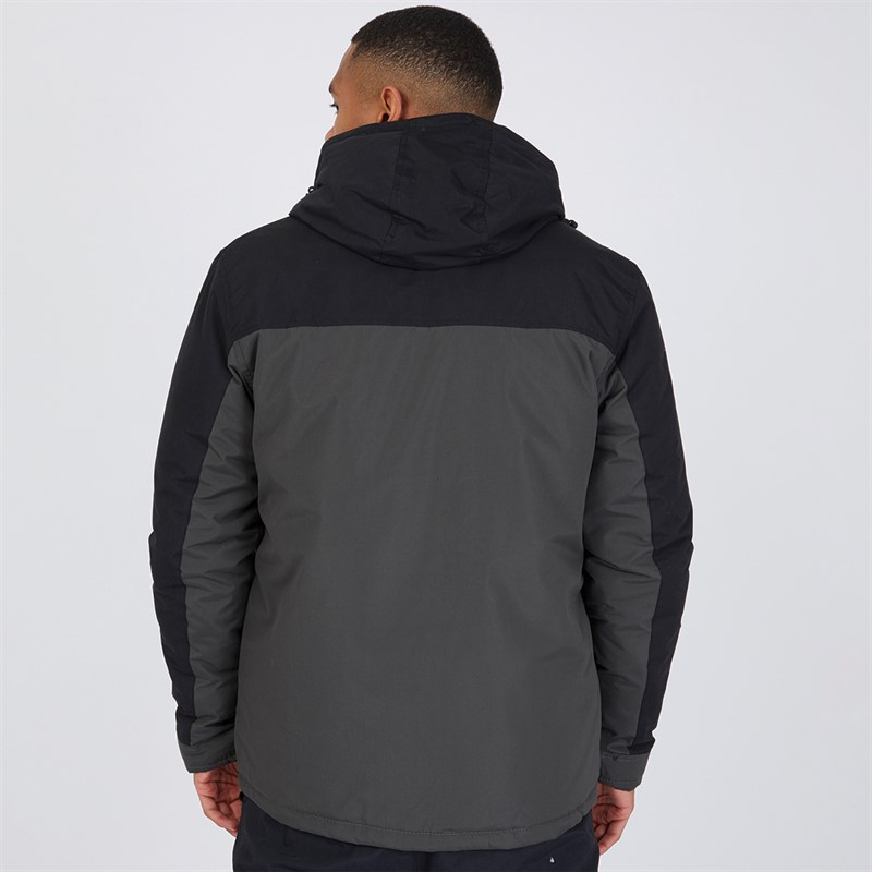 Brave Soul Mens Bodie Parka Grey/Black