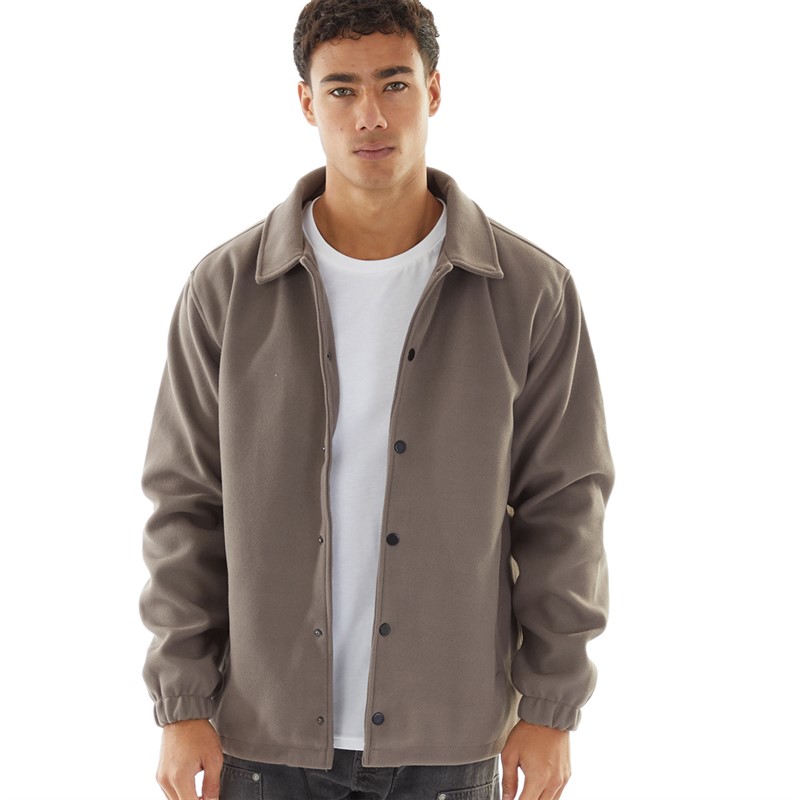 Brave Soul Mens Bondi Coach Jacket Oatmeal