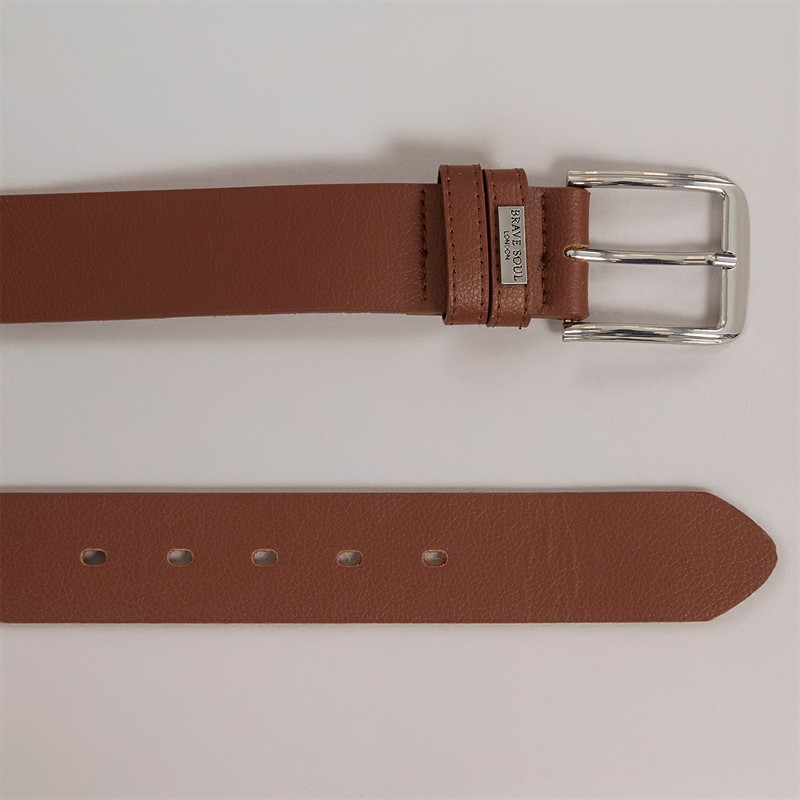 Brave Soul Mens Bonded Leather Belt Brown