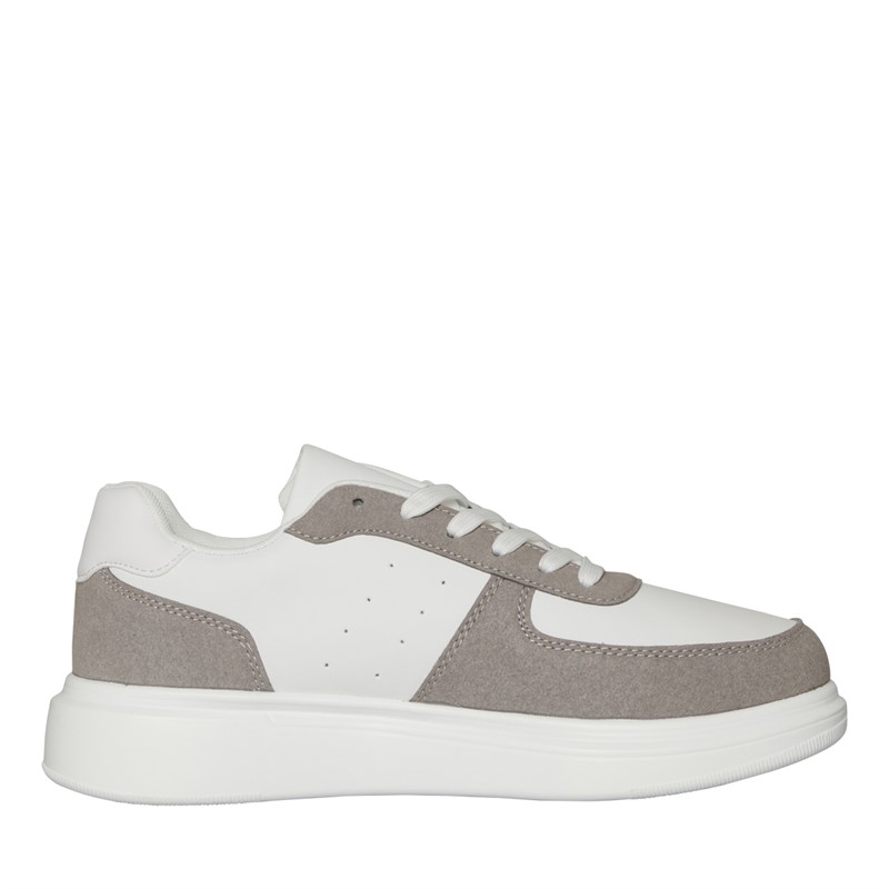 Brave Soul Mens Hamp Trainers White/Light Grey/Black