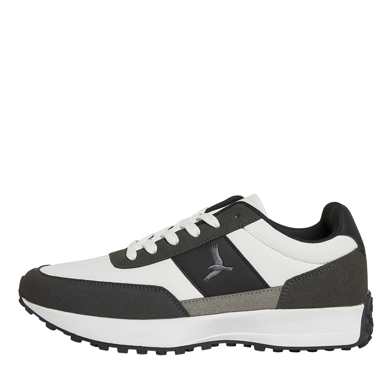 Brave Soul Mens Alta Trainers White/Grey/Charcoal