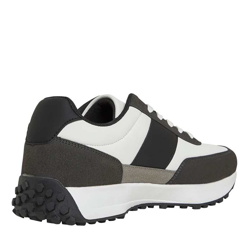 Brave Soul Mens Alta Trainers White/Grey/Charcoal