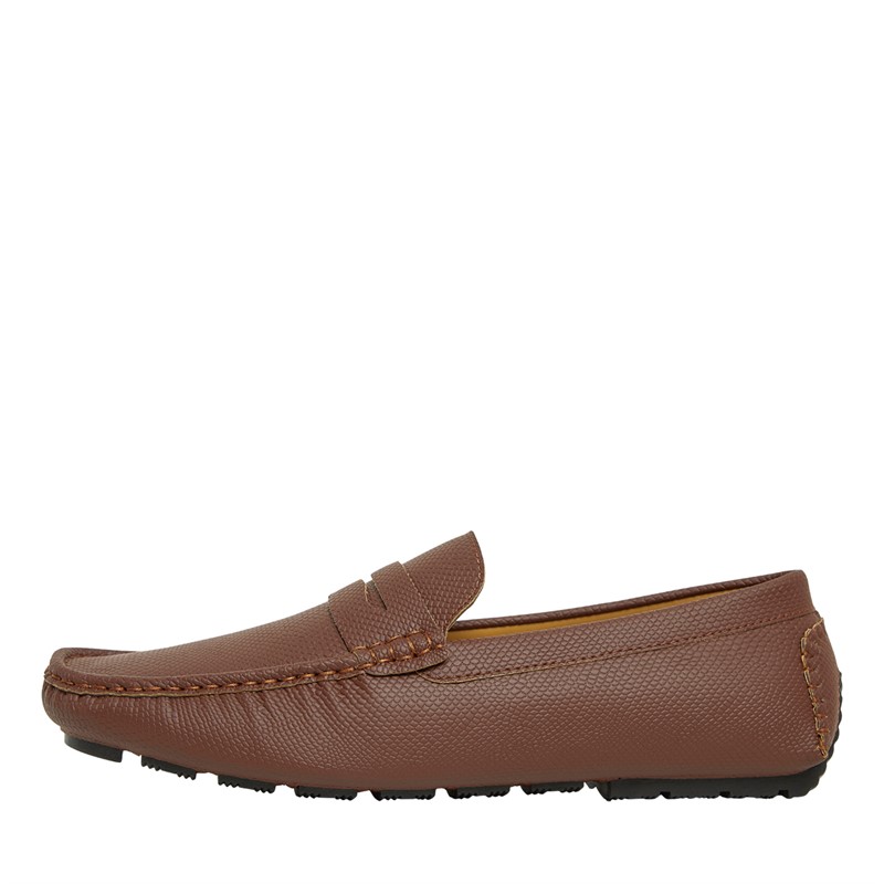 Brave Soul Mens Webster Loafers Dark Tan