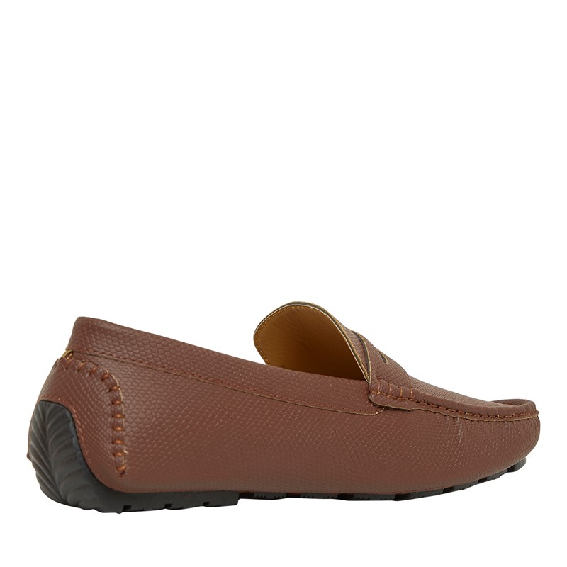 Brave Soul Mens Webster Loafers Dark Tan