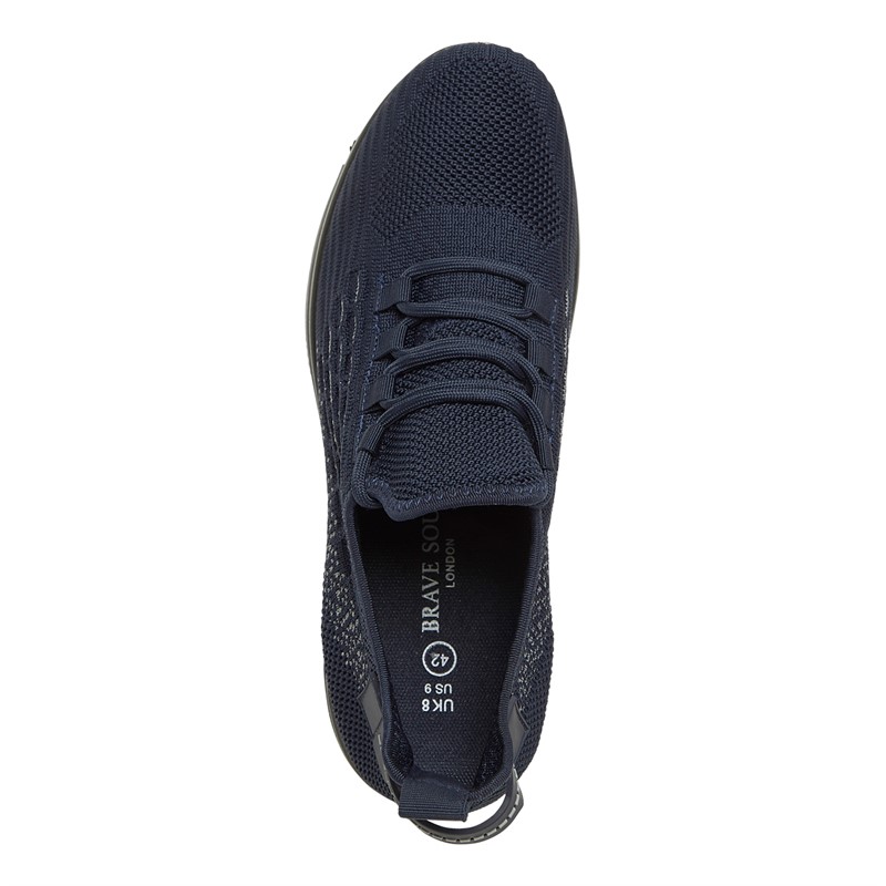 Brave Soul Mens Lakeside Bubble Trainers Navy/Black