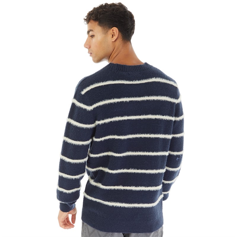 Brave Soul Mens Oslo Jumper Navy/Ecru