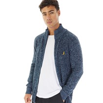 Brave Soul Mens Damir Zip Up Jumper Navy