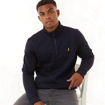 Brave Soul Mens Idaho Funnel Neck Jumper Navy