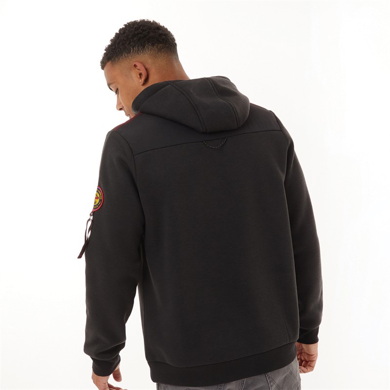 Brave Soul Mens Severn Hoodie Jet Black