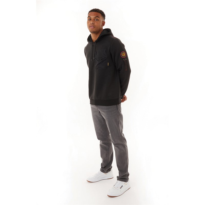 Brave Soul Mens Severn Hoodie Jet Black