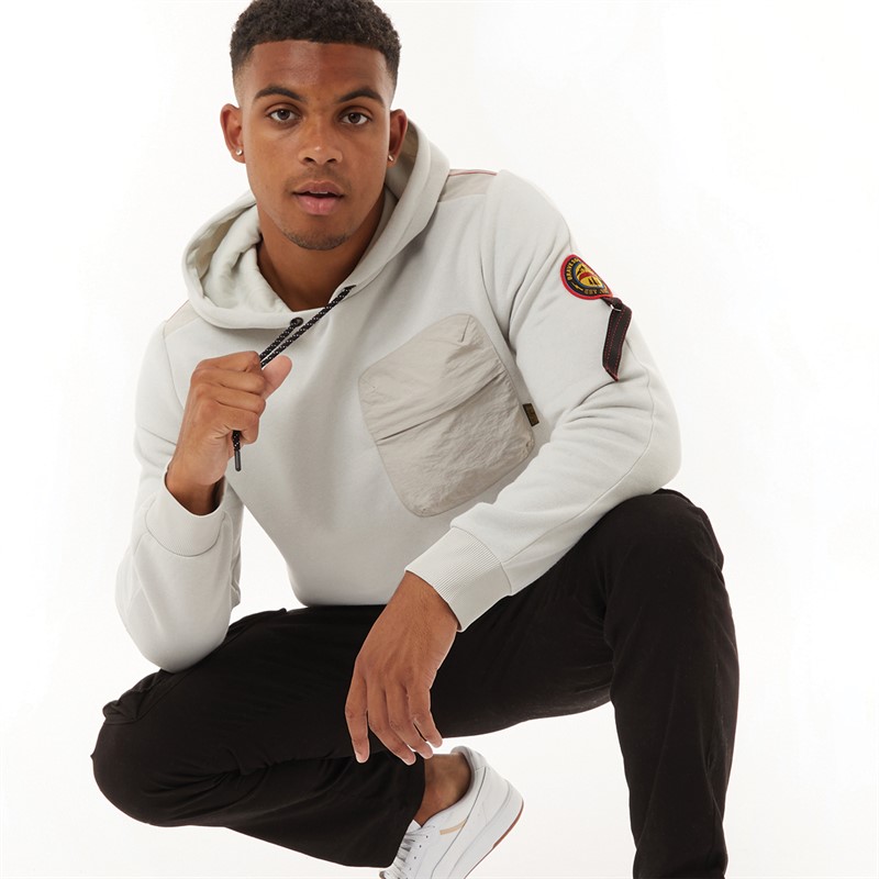 Brave Soul Mens Severn Hoodie Light Grey