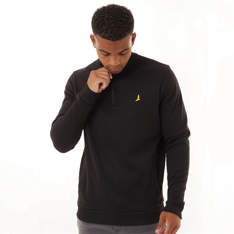 Brave Soul Mens Idaho Funnel Neck Jumper Jet Black