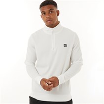 Brave Soul Mens Flight 1/4 Zip Jumper Cream