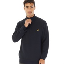 Brave Soul Mens Agassi 1/4 Zip Jumper Navy